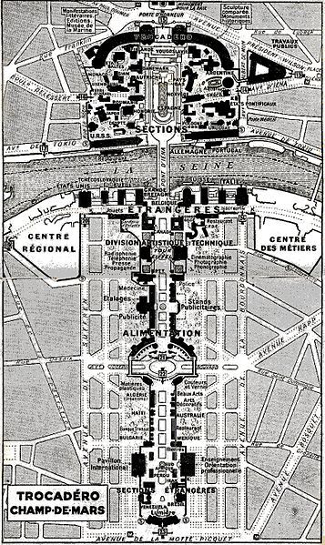 Paris World Expo 1937 Site Map